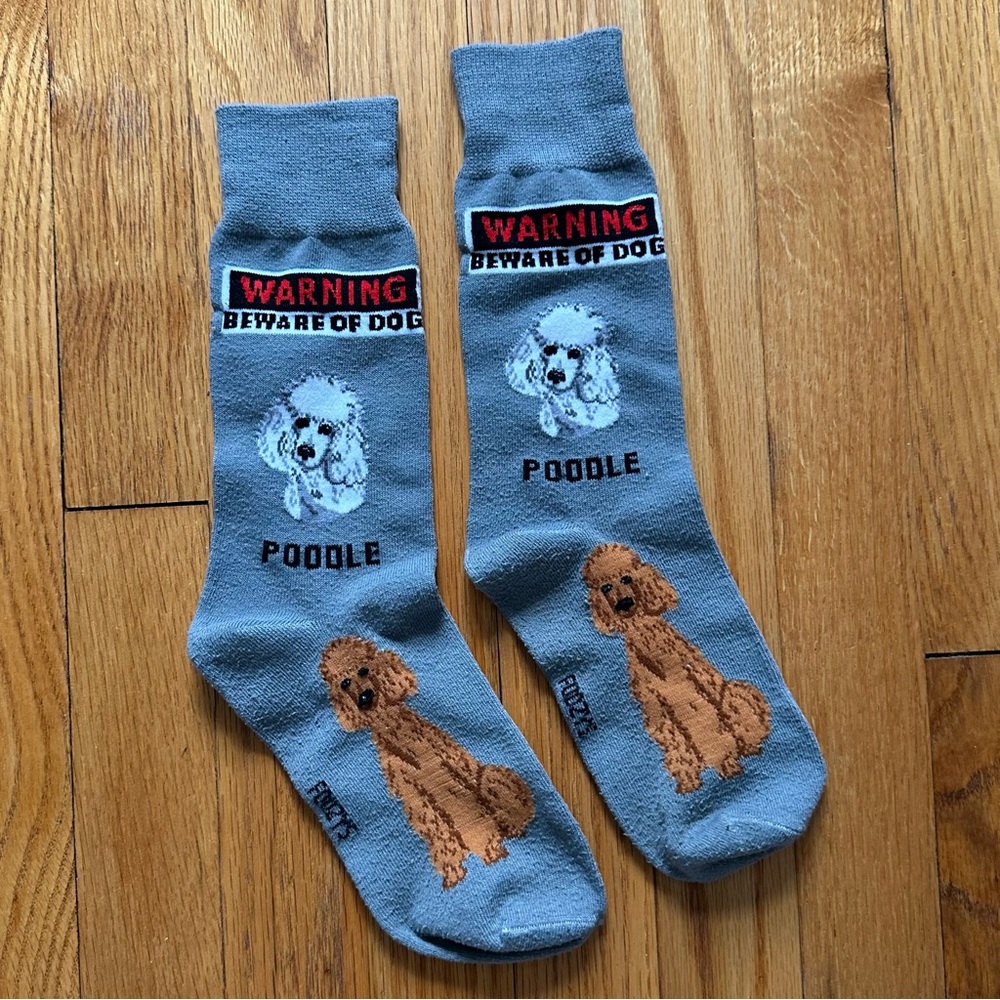 Foozys Unisex Poodle Socks Gray Novelty Size 4-10